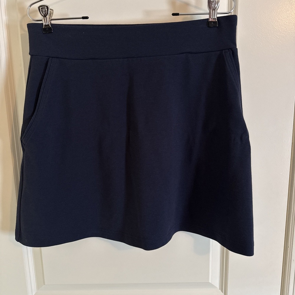 Fishers Finery Ponte Knit A Line Skirt Navy Blue Large‎ With Pockets